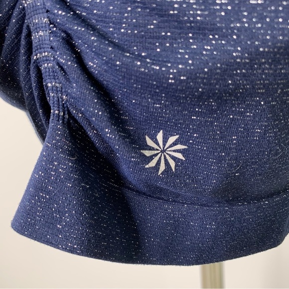 Athleta Women's Speedlight Glow Navy Sparkle Long Sleeve Top Size Small - Picture 6 of 11